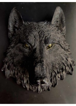 Подарък за мъж - Луксозна ръчно рисувана украса за стена с глава на Вълк