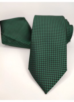 Бизнес клас копринена мъжка вратовръзка в тъмно зелено и черно
