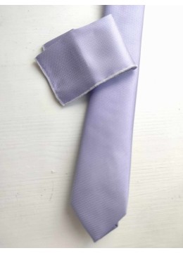 Комплект за младоженец и абитуриент вратовръзка и кърпичка в светло лилаво