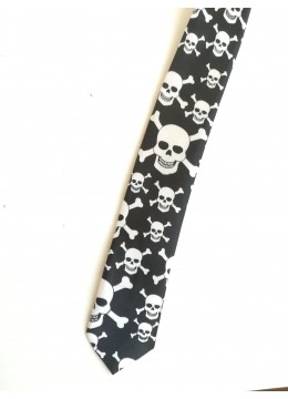 Вратовръзка с черепи в черно и бяло Big Skulls