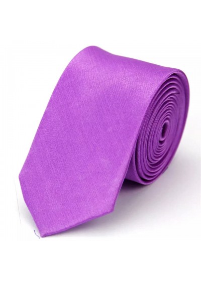 Тънка вратовръзка за сватба и бал в люляково лилаво