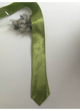 Вратовръзка тънка унисекс коприна - ябълково зелено