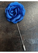 Бутониера цвят Кралско синьо ръчно изработена от сатен