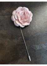 Роза бутониера ръчно изработена от сатен цвят Розово