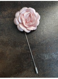Роза бутониера ръчно изработена от сатен цвят Розово
