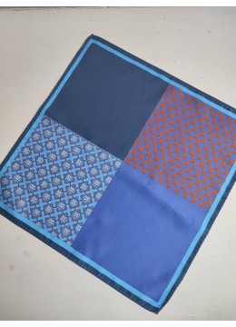 Мъжка кърпичка за джоб копринена с 4 различни мотива в лилаво и тъмно синьо
